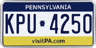 PA license plate KPU4250