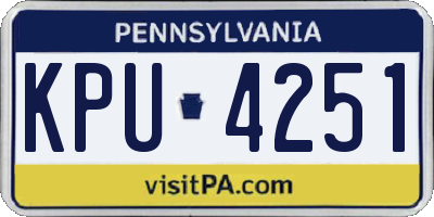 PA license plate KPU4251