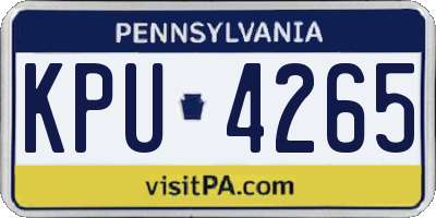PA license plate KPU4265