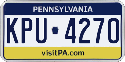 PA license plate KPU4270