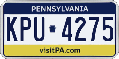 PA license plate KPU4275