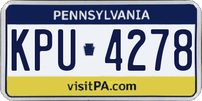 PA license plate KPU4278