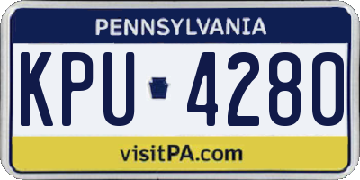 PA license plate KPU4280