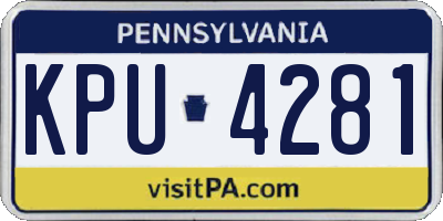 PA license plate KPU4281