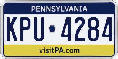 PA license plate KPU4284