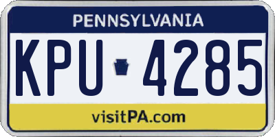PA license plate KPU4285