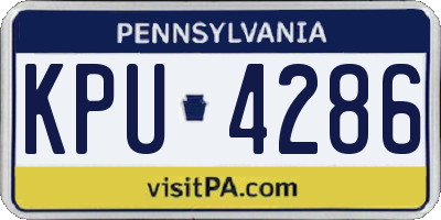 PA license plate KPU4286