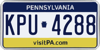 PA license plate KPU4288