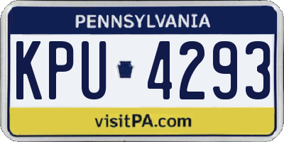 PA license plate KPU4293