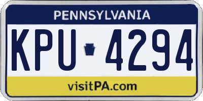 PA license plate KPU4294