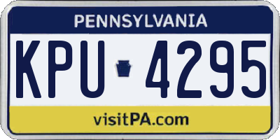 PA license plate KPU4295
