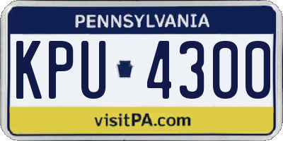 PA license plate KPU4300