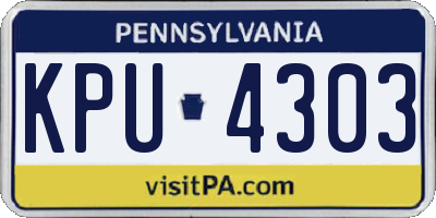 PA license plate KPU4303