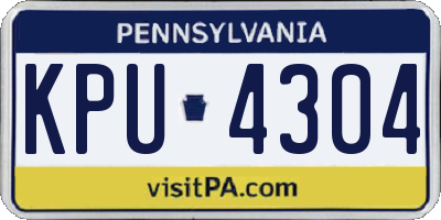 PA license plate KPU4304
