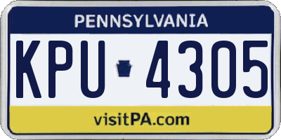 PA license plate KPU4305