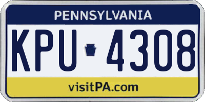 PA license plate KPU4308