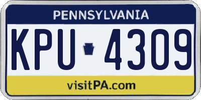 PA license plate KPU4309