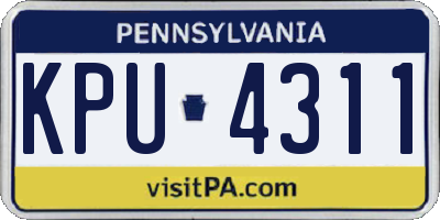 PA license plate KPU4311