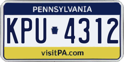 PA license plate KPU4312
