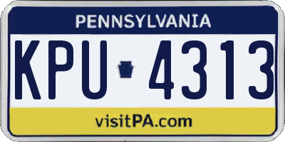 PA license plate KPU4313