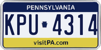PA license plate KPU4314