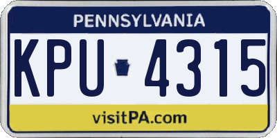 PA license plate KPU4315