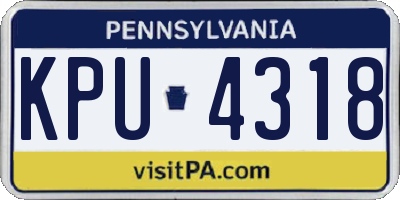 PA license plate KPU4318