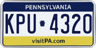 PA license plate KPU4320