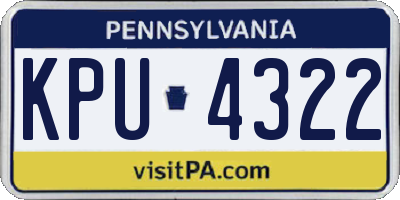 PA license plate KPU4322