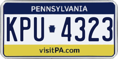 PA license plate KPU4323