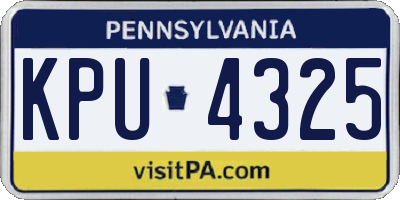 PA license plate KPU4325