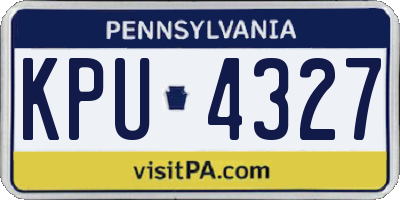 PA license plate KPU4327