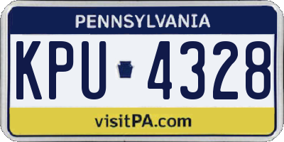PA license plate KPU4328