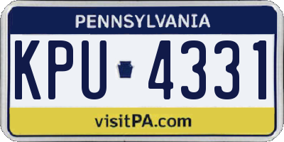 PA license plate KPU4331