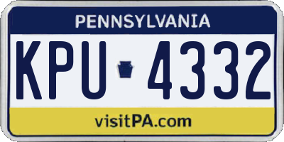 PA license plate KPU4332