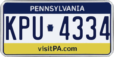 PA license plate KPU4334