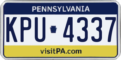 PA license plate KPU4337