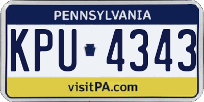 PA license plate KPU4343
