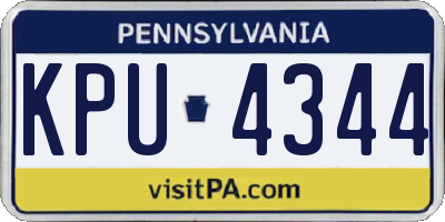 PA license plate KPU4344