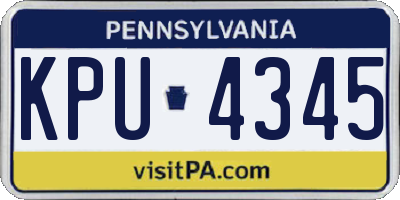 PA license plate KPU4345