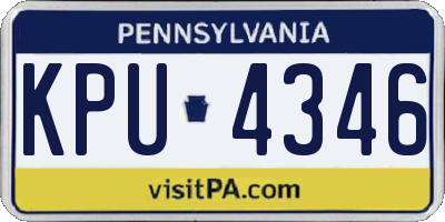 PA license plate KPU4346