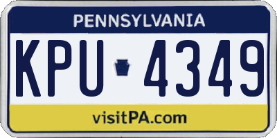 PA license plate KPU4349