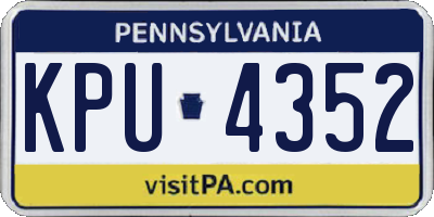 PA license plate KPU4352