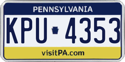PA license plate KPU4353