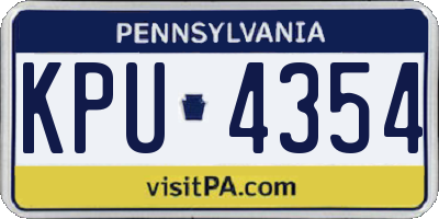 PA license plate KPU4354