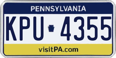 PA license plate KPU4355
