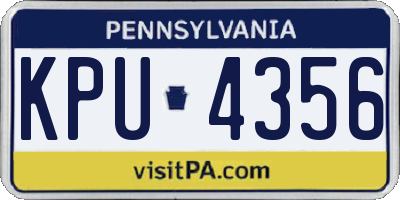 PA license plate KPU4356