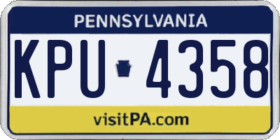 PA license plate KPU4358