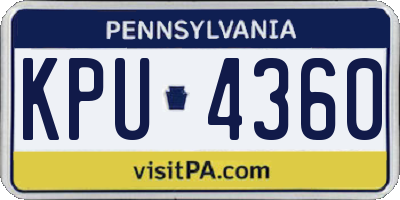 PA license plate KPU4360