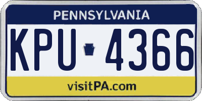 PA license plate KPU4366